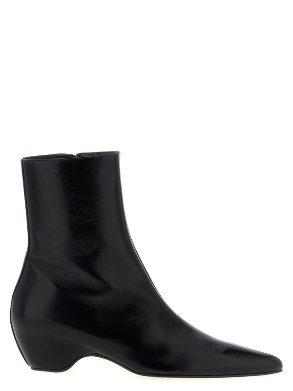 Khaite Black Ankle Boots