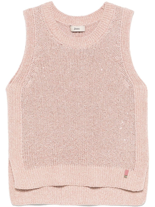 Semi Sheer Sleeveless Knit Vest