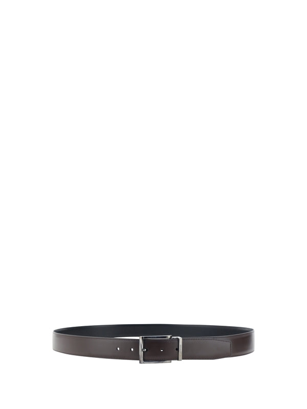 Metal Buckle Reversible Leather Belt
