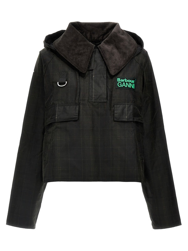 Ganni Check Waxed Anorak Jacket