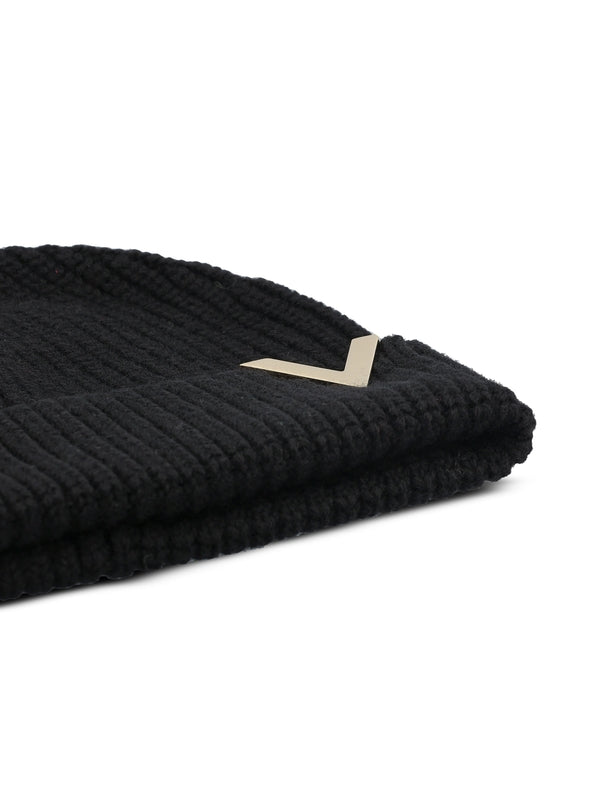 V Logo Wool Beanie