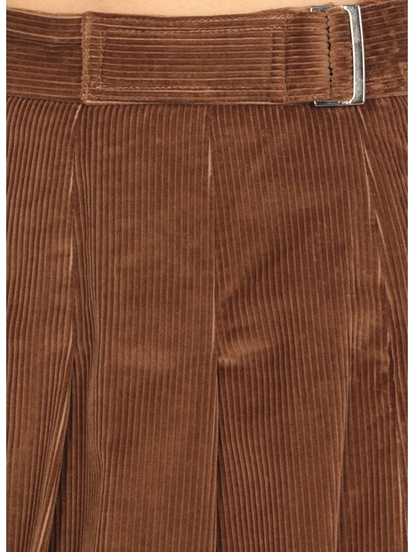 Zucca Corduroy Pleats Mini Skirt