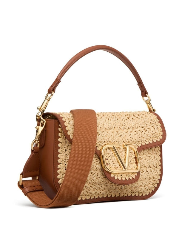 Alltime Raffia Leather Shoulder Bag