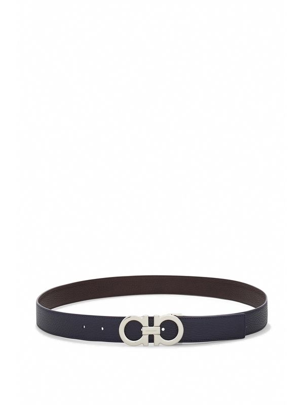 Gancini Buckle Reversible Leather Belt