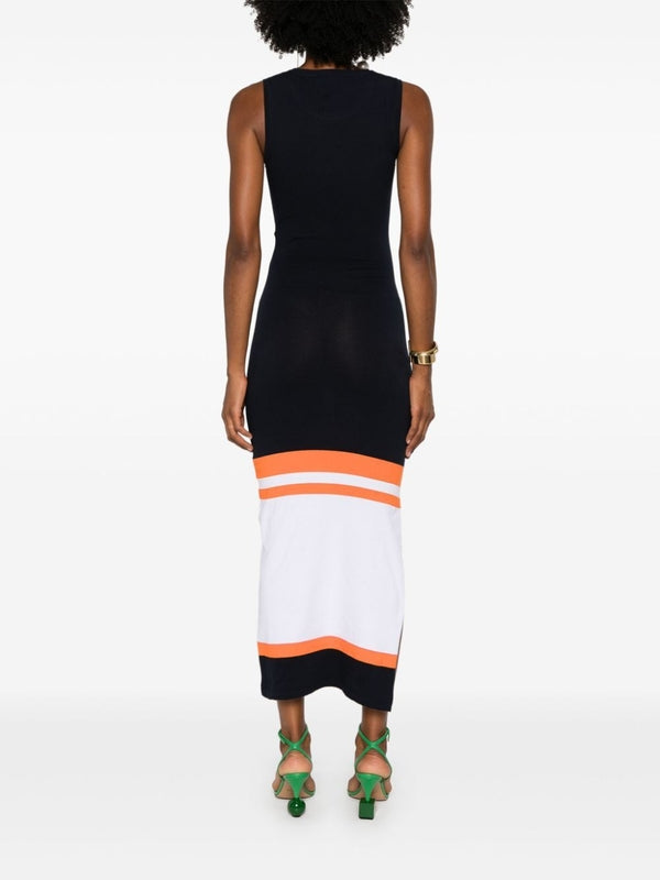 Anagram Embroidered Sleeveless Midi Dress