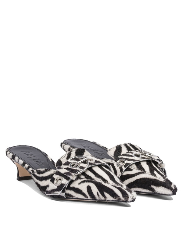 Aeyde Black White Sandal Heels