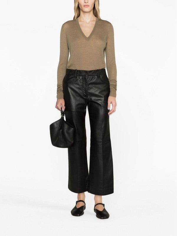 Talia Leather Flare Pants