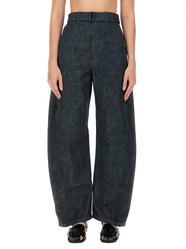 Belt Cotton Wide Pants