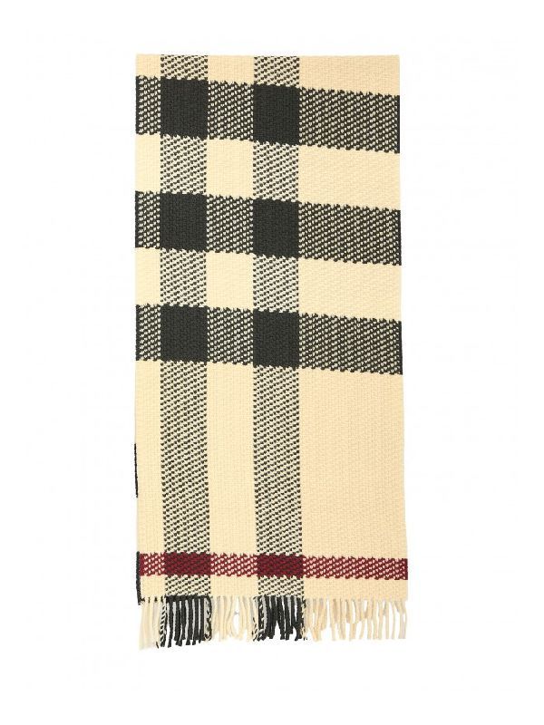 Check Fringe Wool Muffler