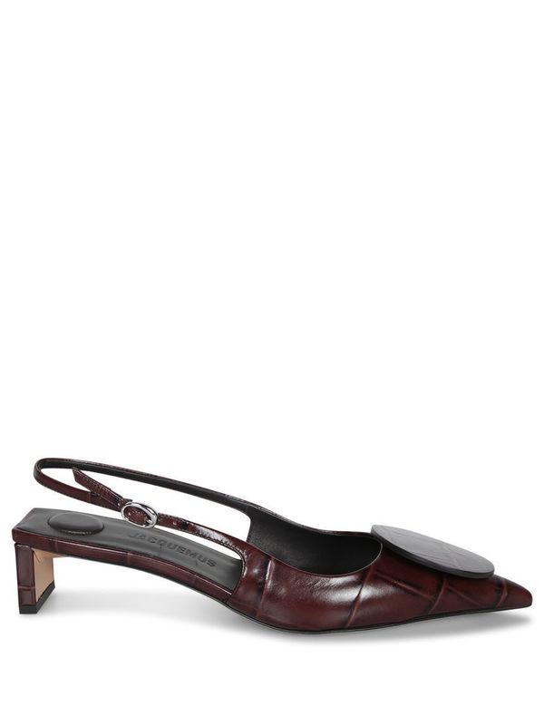 Crocodile
  Effect Leather Slingback Heels