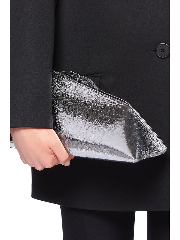 8 30 Pm Metallic Leather Clutch Bag