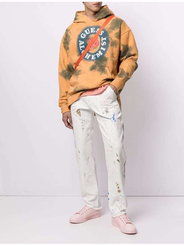 Logo Print Tie-Dye Hoodie