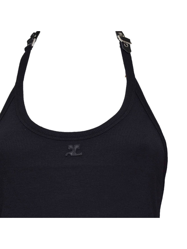 Buckle Halterneck Mini Dress