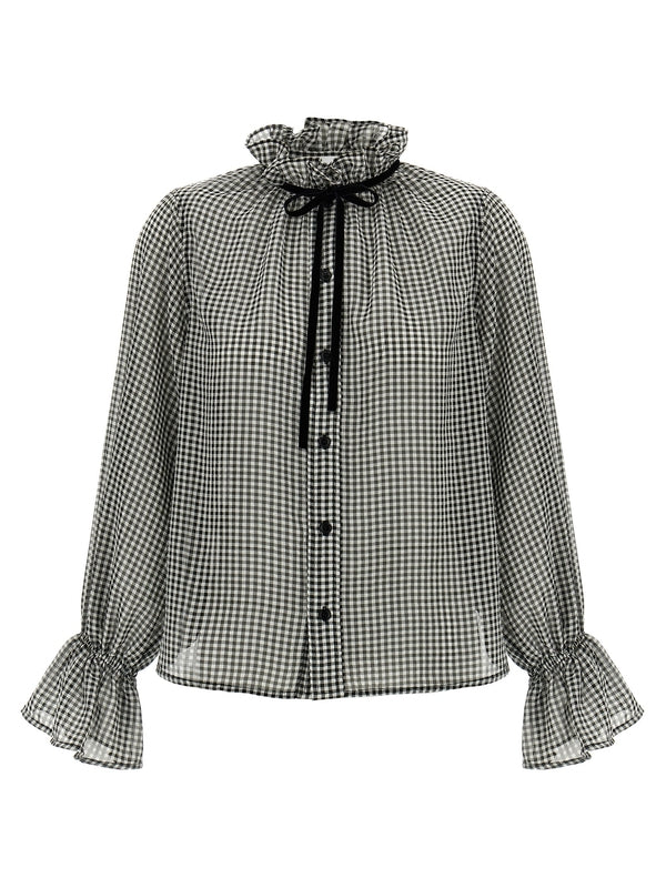 Check Pattern
  Ruffle Bow Blouse