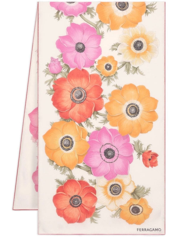 Flower Printing Silk Scarf