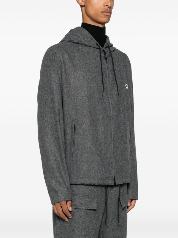 Wool Blend Hooded Zip-up - Jente