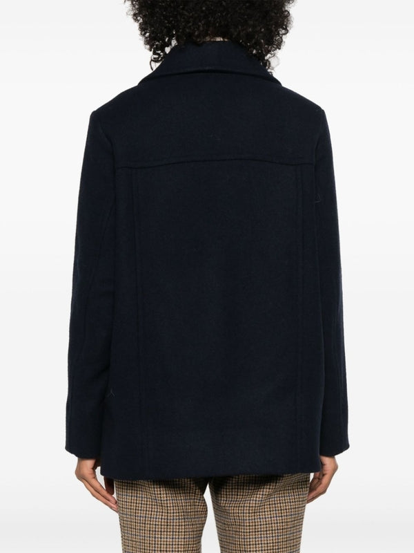 Double Breasted Wool Blend Peacoat