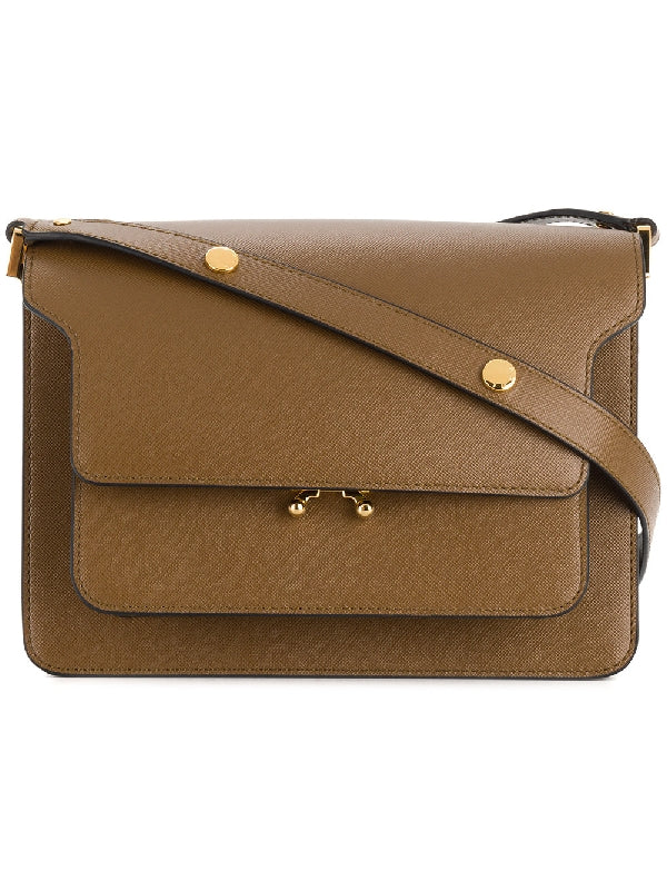 Trunk Saffiano Leather Shoulder Bag