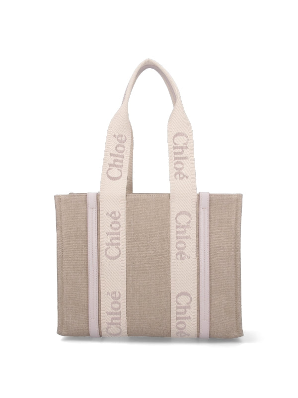 Woody Linen Medium Tote Bag