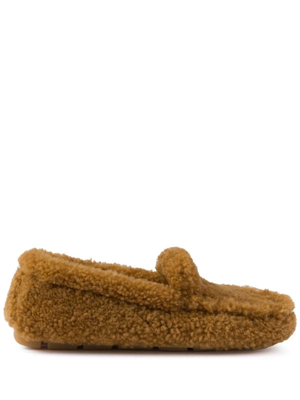 Triangle Logo Shearling Loafers