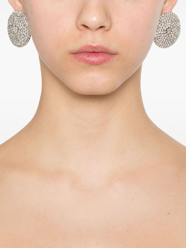 Rhinestone Embellished Round Earrings