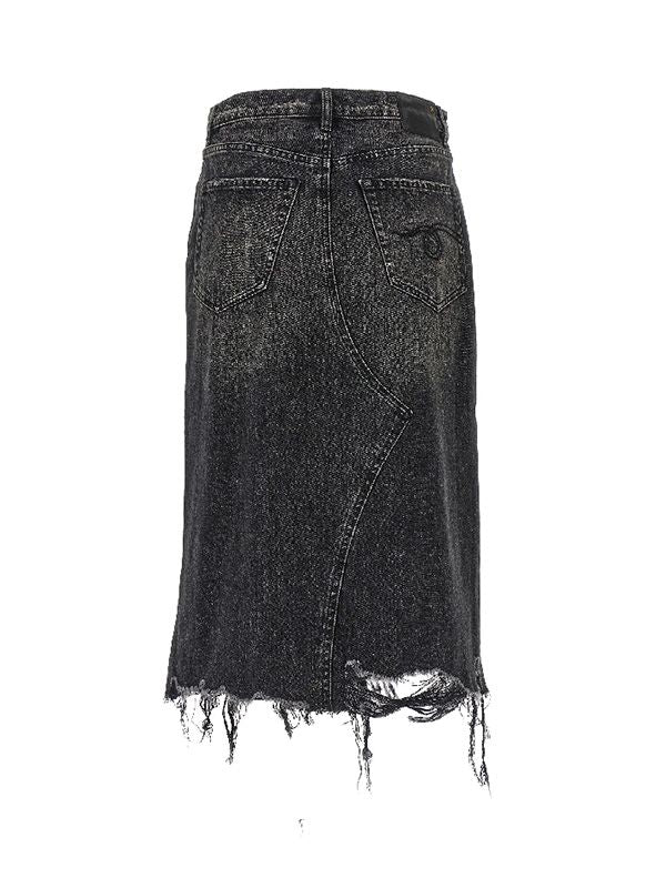 Jesse Distress Denim Skirt