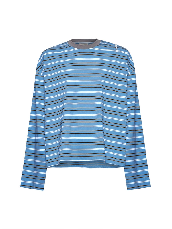 Stripe Cotton Long-Sleeve Top