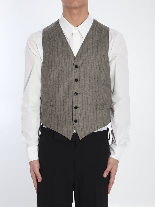 Pinstripe Wool Cashmere Vest