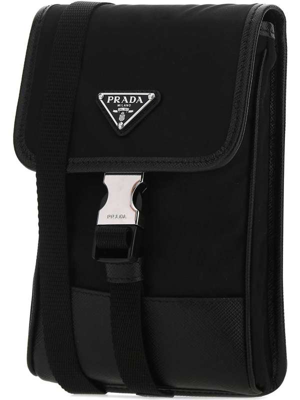 Triangle Logo Buckle Nylon Phone Pouch