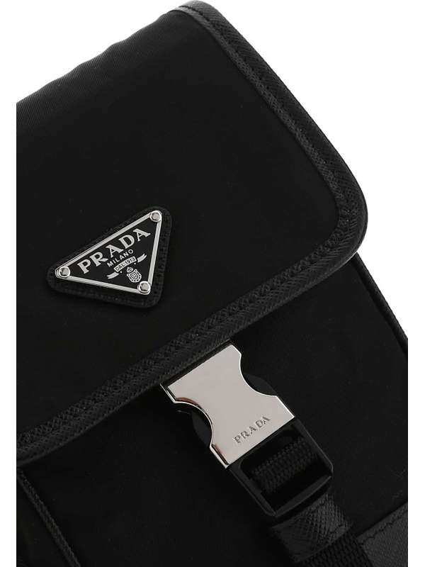 Triangle Logo Buckle Nylon Phone Pouch