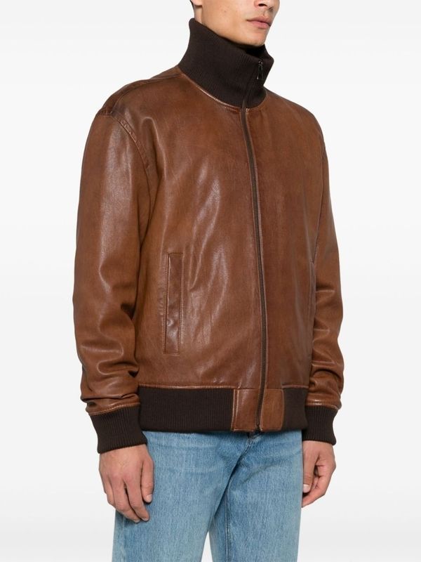 Zip-Up Leather Jacket