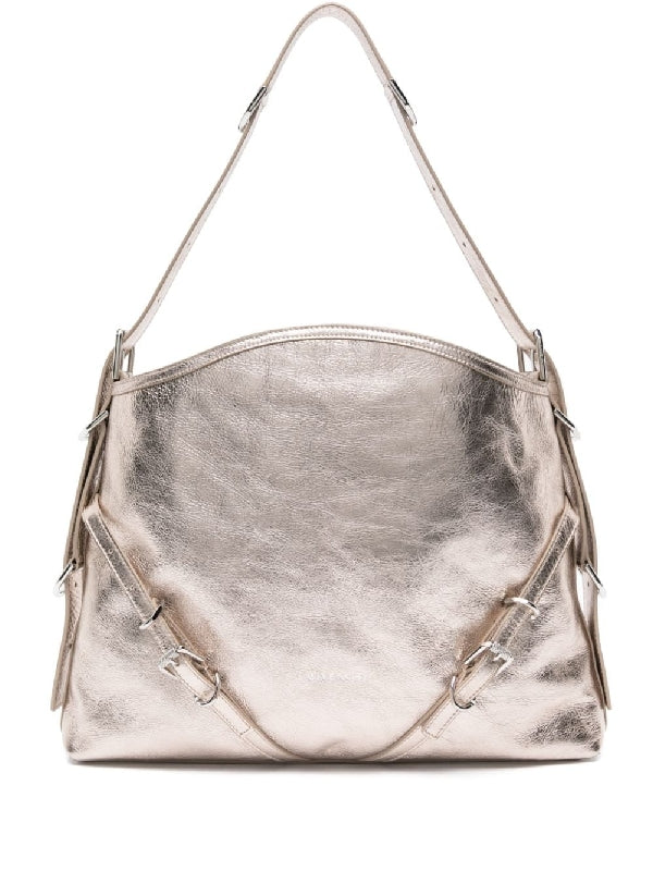 Voyou Metallic Leather Medium Shoulder
  Bag