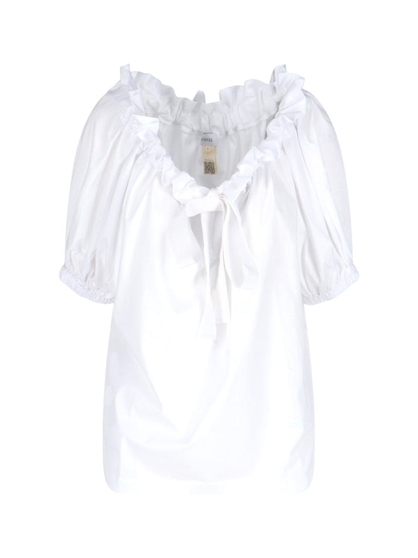 RuFFle Bow Detail Cotton Blouse