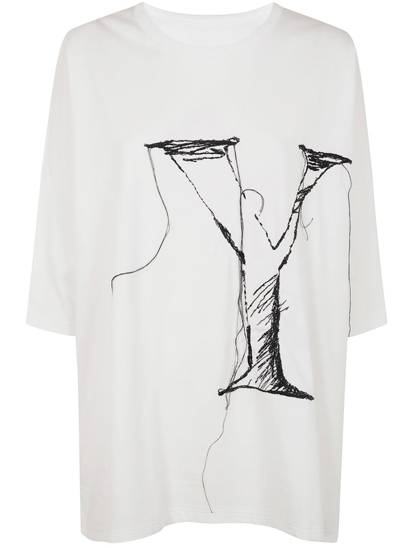 Yohji Yamamoto White Short Sleeve T-Shirt