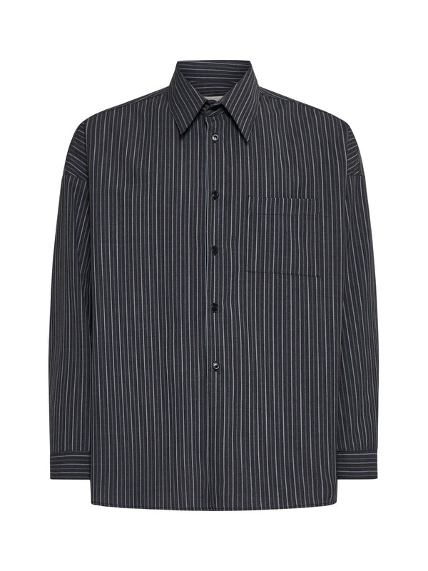 Back Logo Label Stripe Shirt