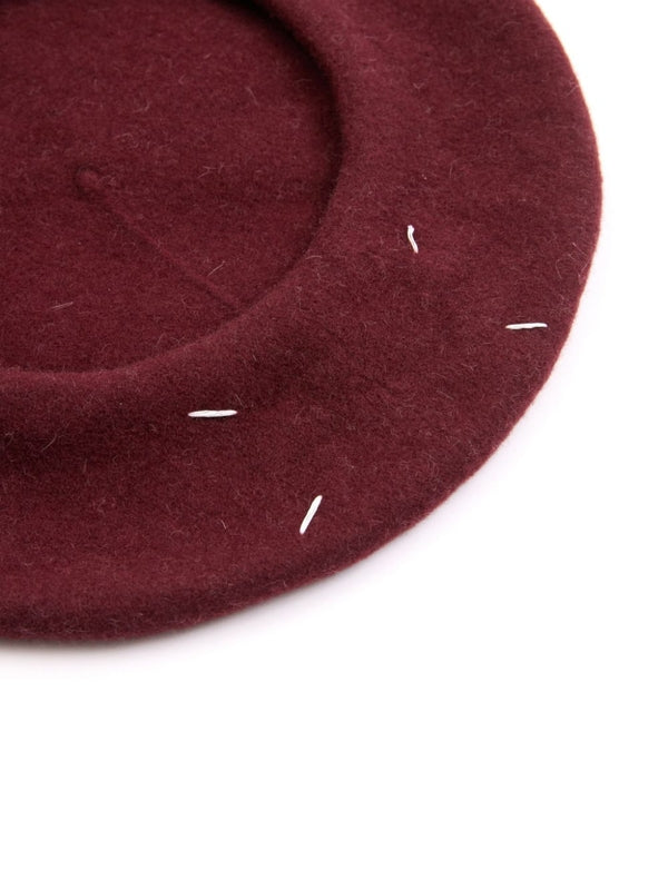 Stitch Detail Wool Beret