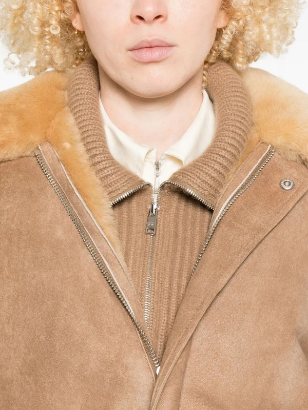 Back Triangle Logo Suede Jacket