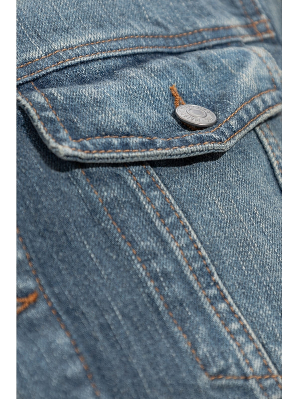 Back Panel Detail Denim Trucker Jacket