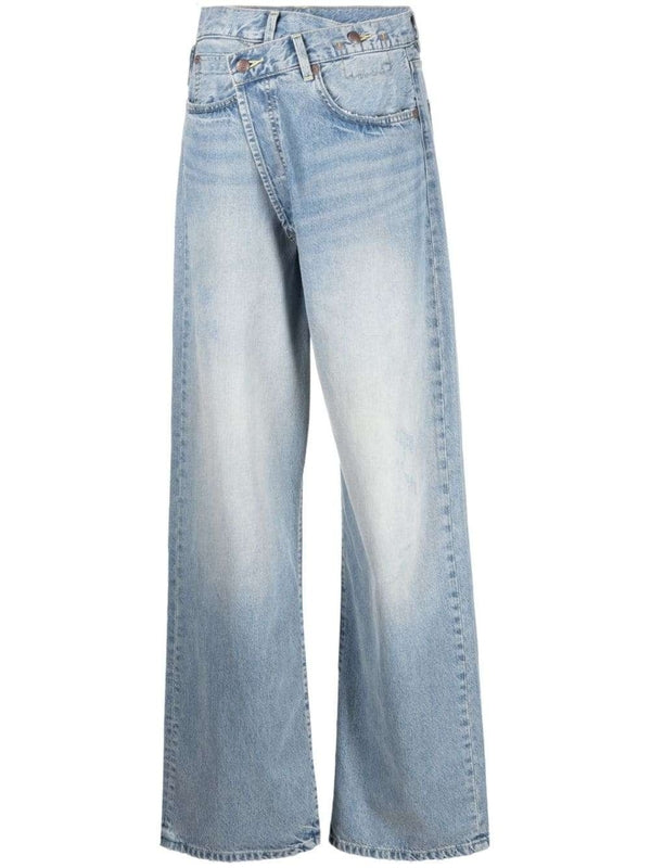 Crossover Wide Denim Pants