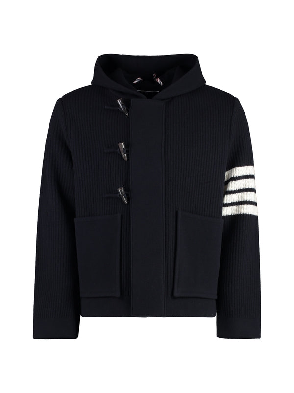 4-Bar Rib Wool Hoodie Jacket