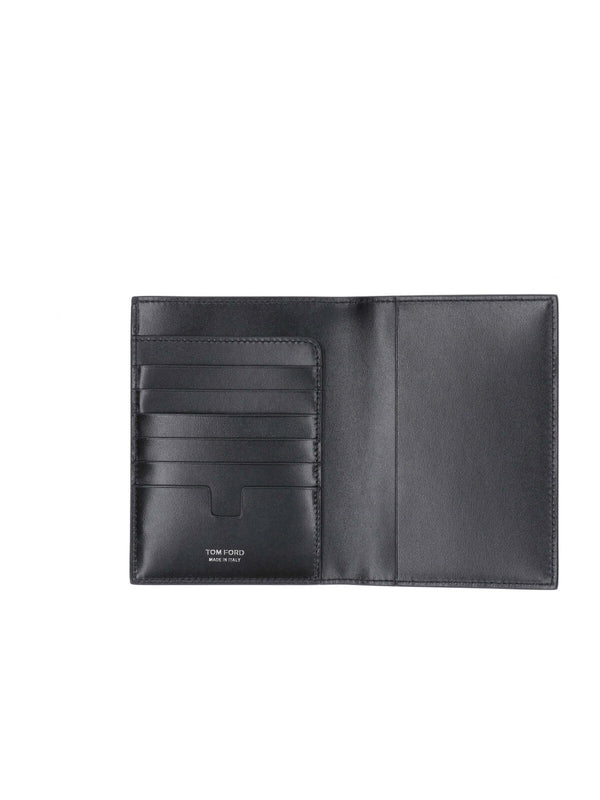 TOM FORD - Tf Logo Leather Passport Wallet - Jente