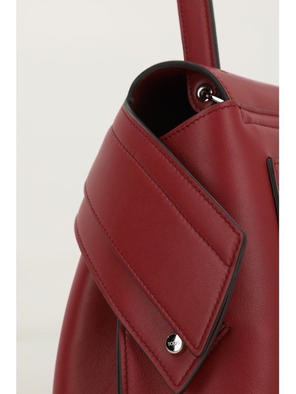 Tod'S Burgundy Tote Bags
