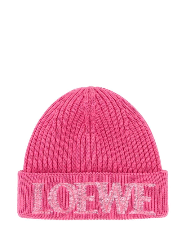 Logo Embroidered Wool Beanie