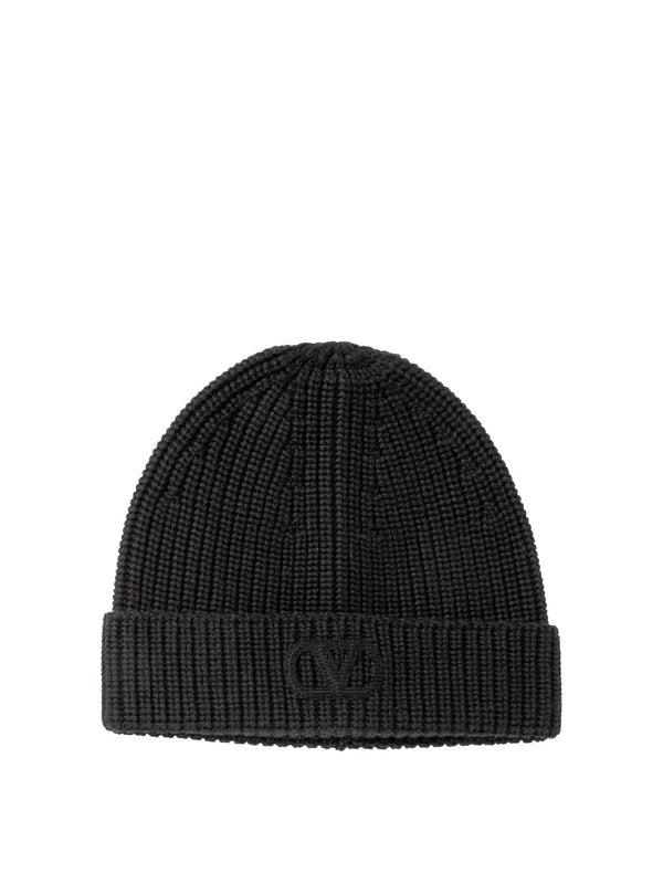 V Logo Wool Beanie