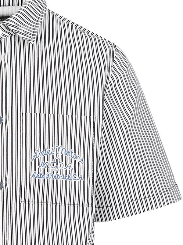 Striped Logo Patch Shirt