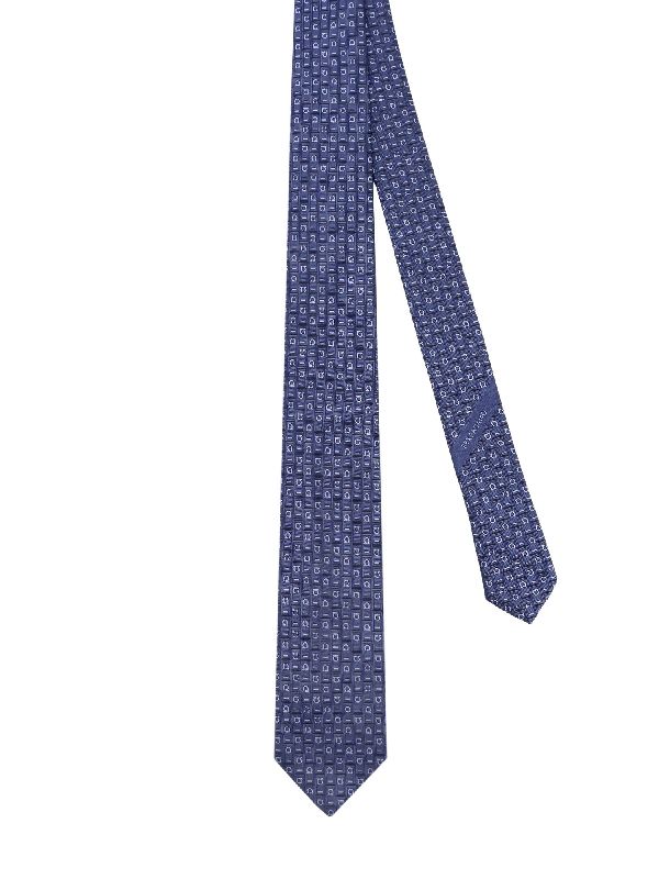 Gancini Pattern Silk Tie