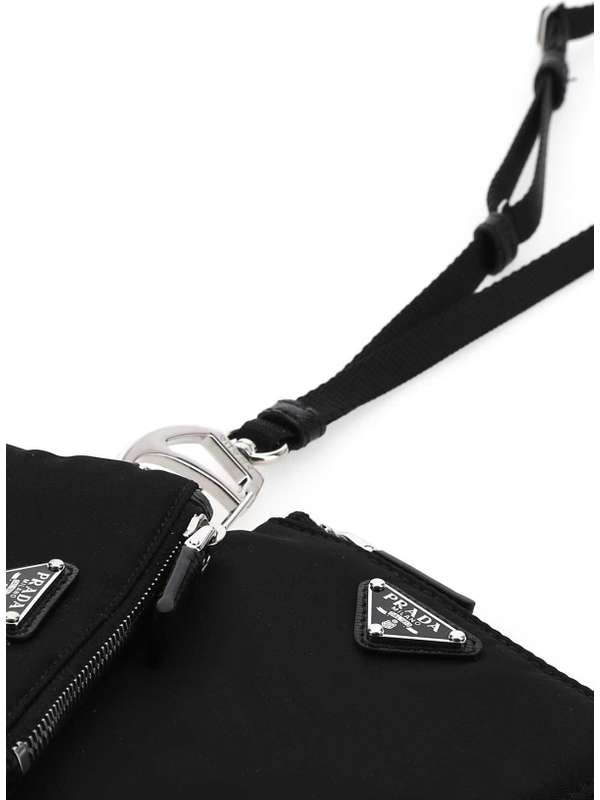 Triangle Logo Nylon Strap Phone Holder Bag