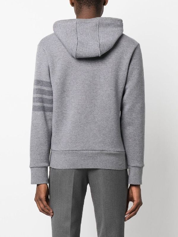 Diagonal Bar Wool Hoodie Knit