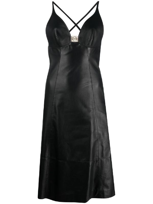 Anagram Backless Leather Dress