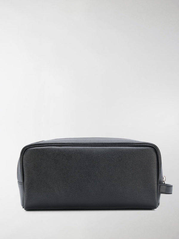 Logo Leather Cosmetic Pouch